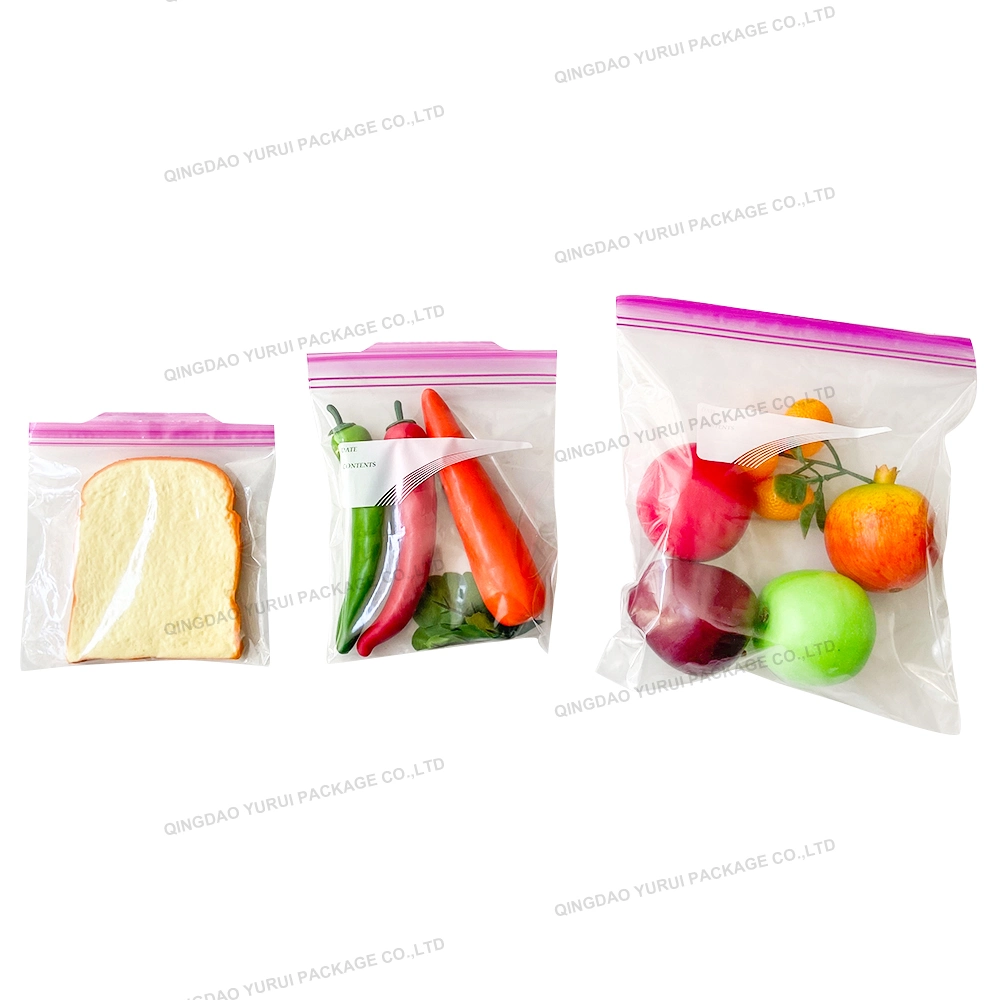 Food Standard Sandwich Freezer Reusable Zipper Ziplock Food Storage Bags in Colorful Carton