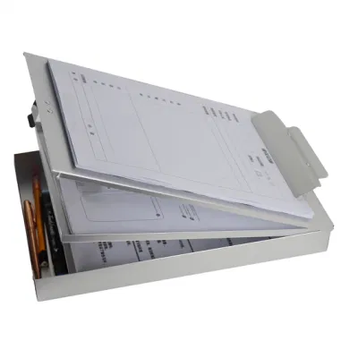 Soporte de papel de almacenamiento resistente, carpeta de doble capa, caja de almacenamiento de portapapeles de Metal de alta capacidad